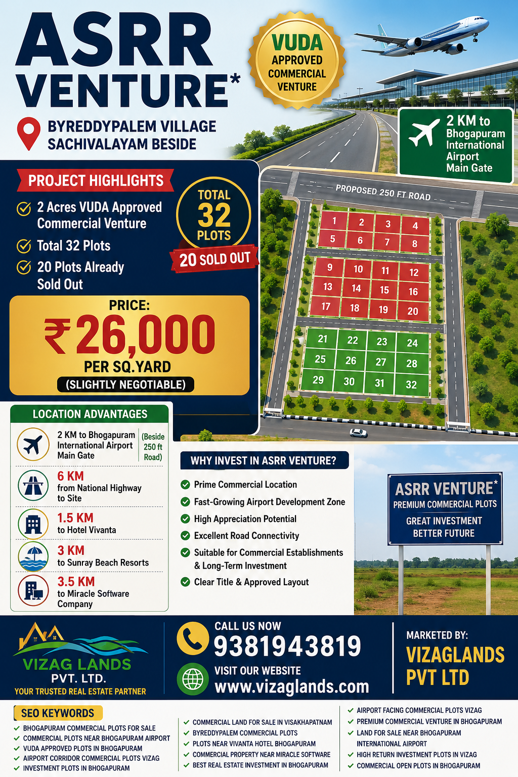 Premium Commercial Plots Near Bhogapuram Airport,Commercial Plots Near Bhogapuram Airport,