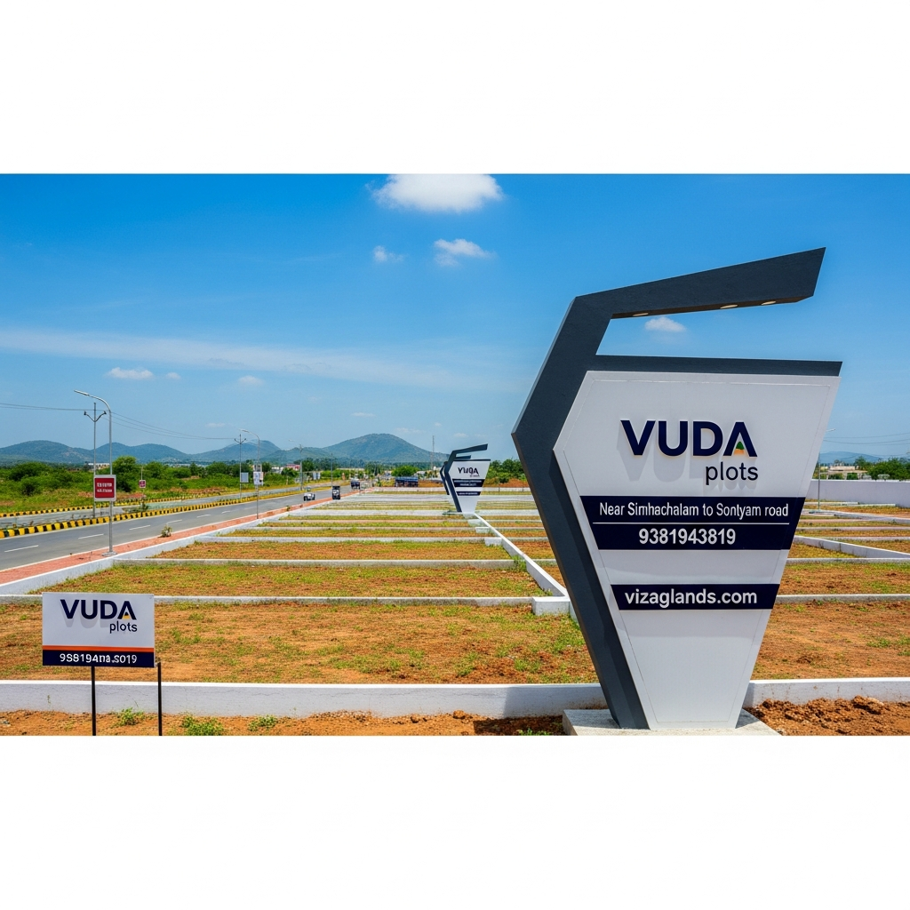 Plots for sale Simhachalam, VUDA approved plots in Simhachalam,Sontyam highway-facing plots, Vizag