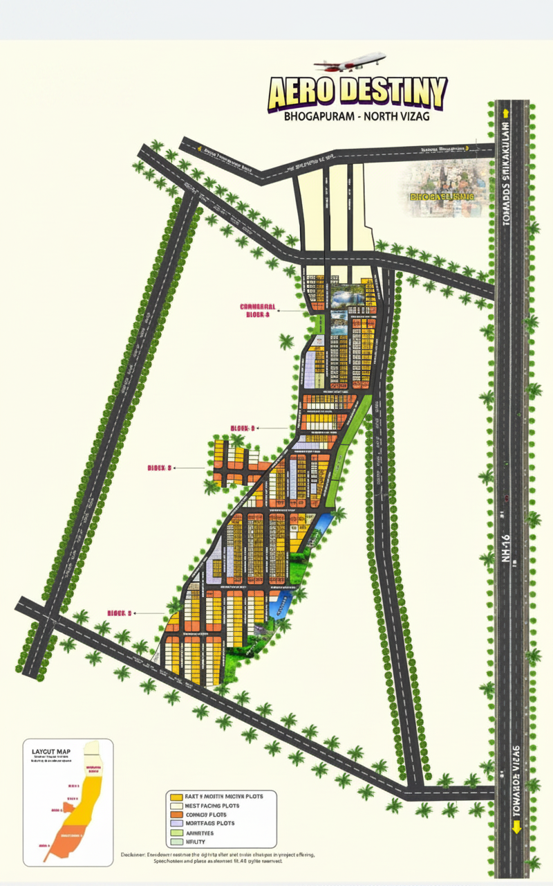 PREMIUM RESIDENTIAL PLOTS IN BHOGAPURAM, PLOTS FOR SALE IN BHOGAPURAM