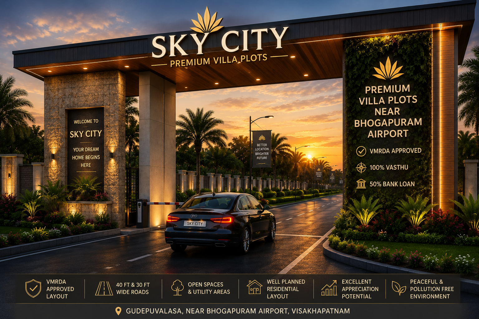 RESIDENTIAL PLOTS IN BHOGAPURAM, PLOTS FOR SALE NEAR BHOGAPURAM AIRPORT