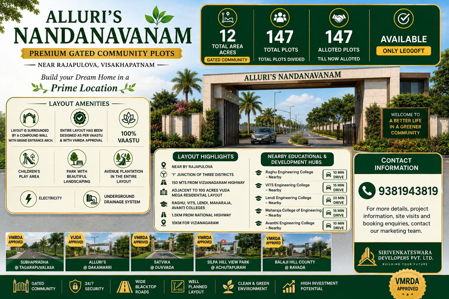OPEN PLOTS IN TAGARAPUVALASA, VMRDA APPROVED PLOTS IN TAGARAPUVALASA
