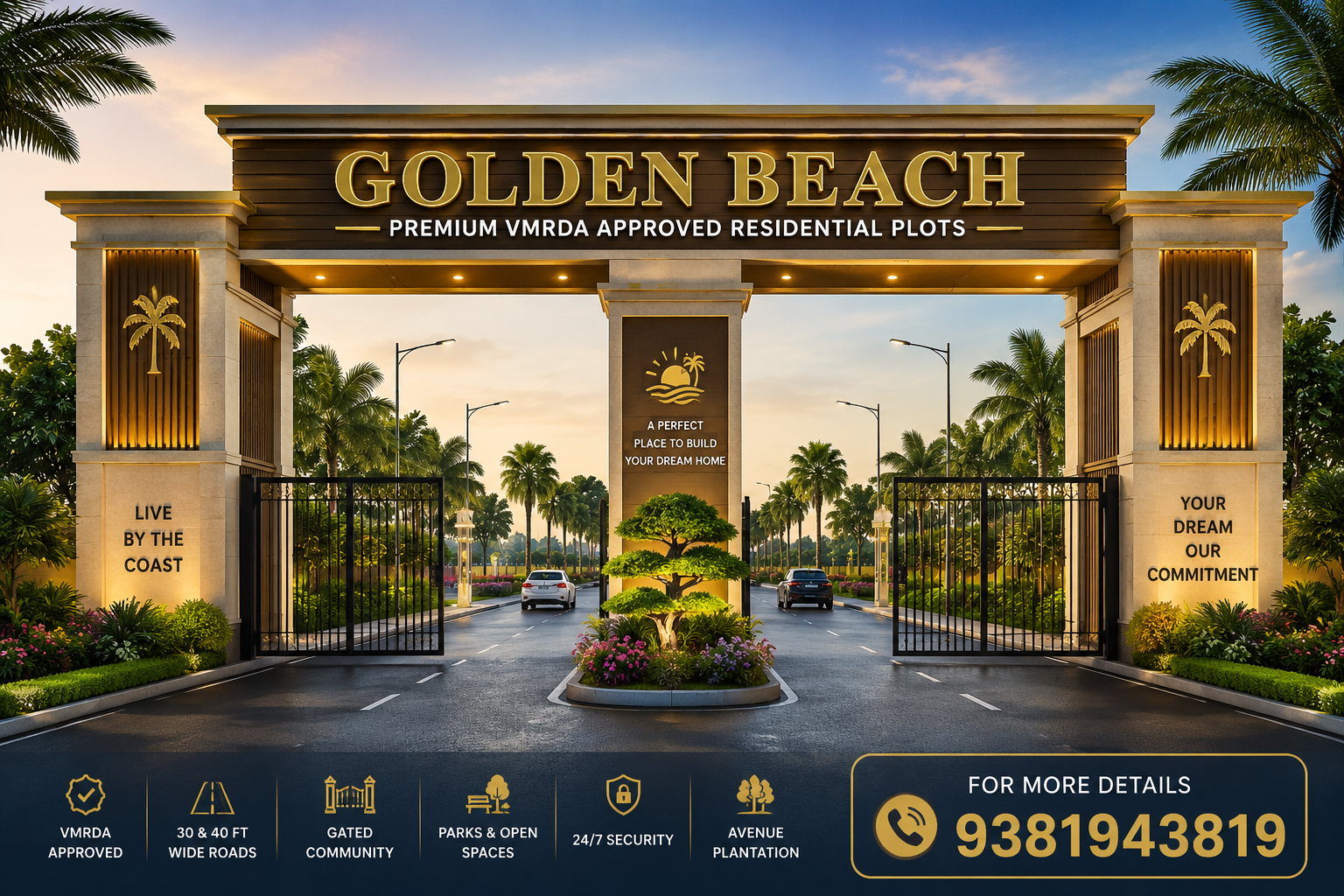 RESIDENTIAL PLOTS IN KAPULUPPADA, GOLDEN BEACH RSALE PLOTS IN KAPULUPPADA