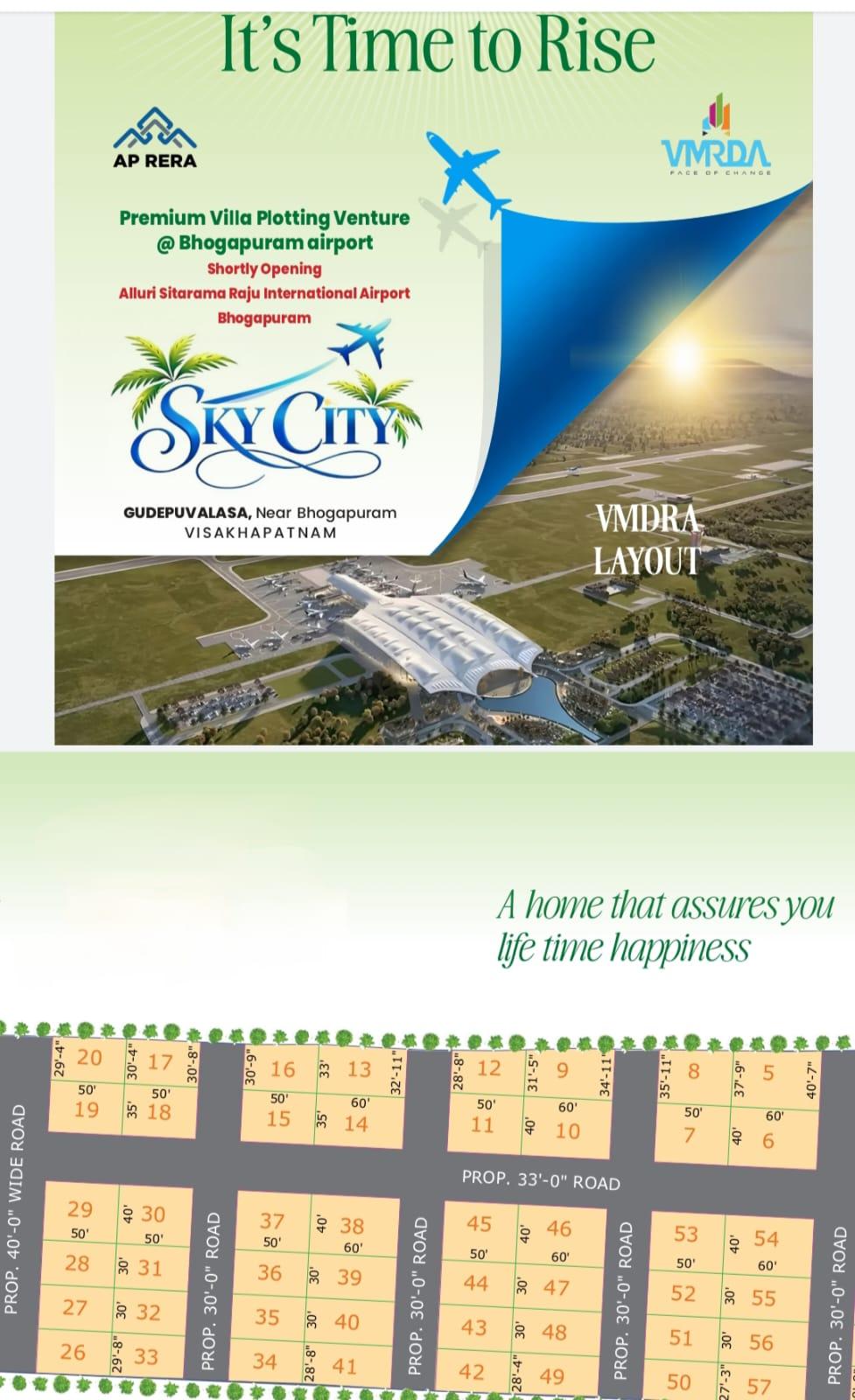 PLOTS IN BHOGAPURAM, PLOTS NEAR BHOGAPURAM AIRPORT, VMRDA PLOTS IN BHOGAPURAM