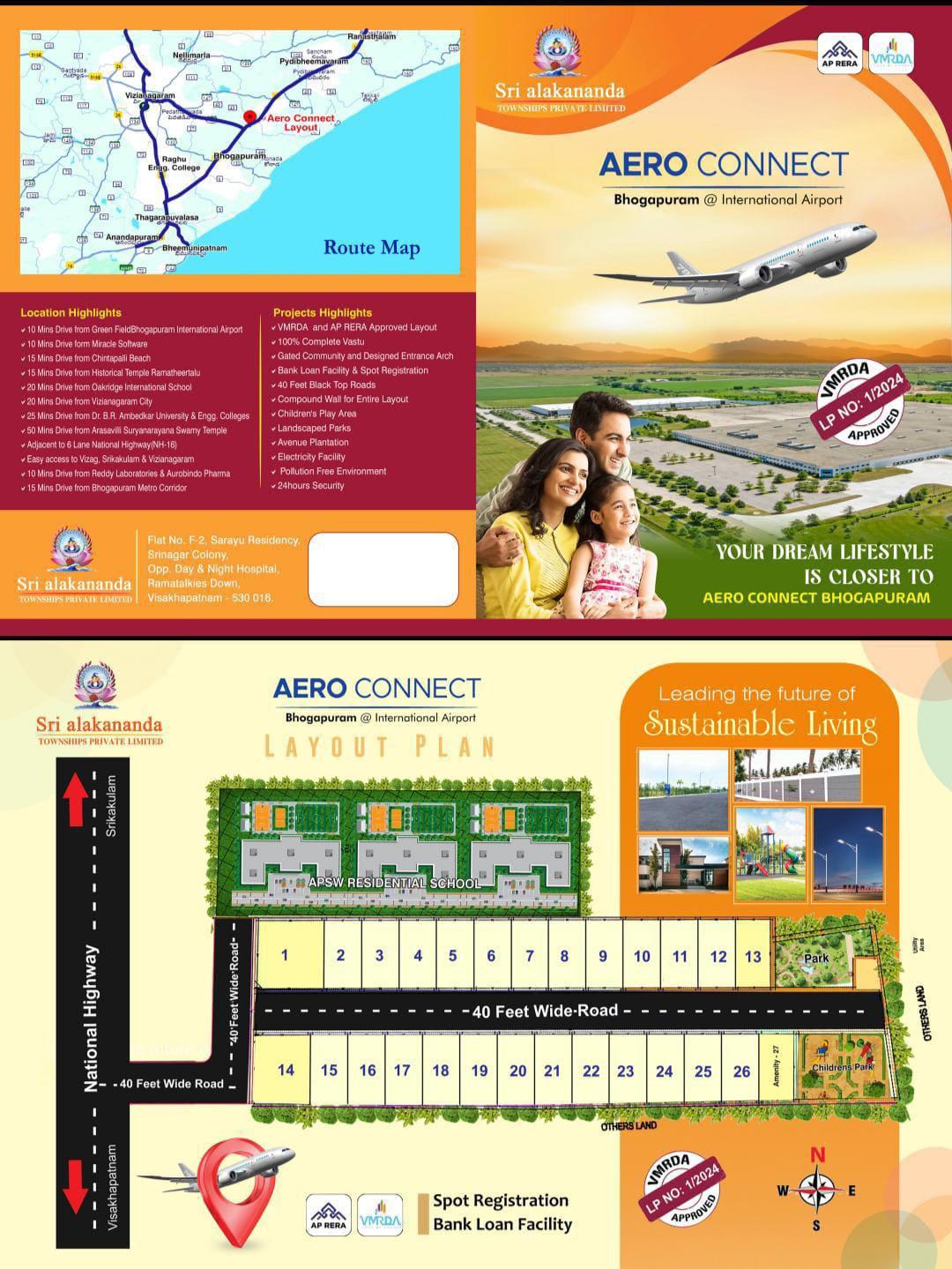 AERO CONNECT BHOGAPURAM OPEN PLOTS, VUDA APPROVED PLOTS IN BHOGAPURAM, HIGHWAY-FACING PLOTS FOR SALE BHOGAPURAM