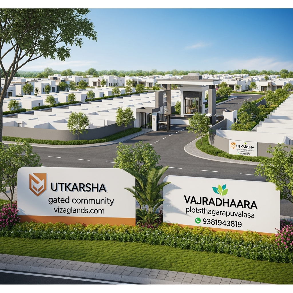 Utkarsha Vajradhaara plots Thagarapuvalasa, Gated community plots for sale in Thagarapuvalasa,