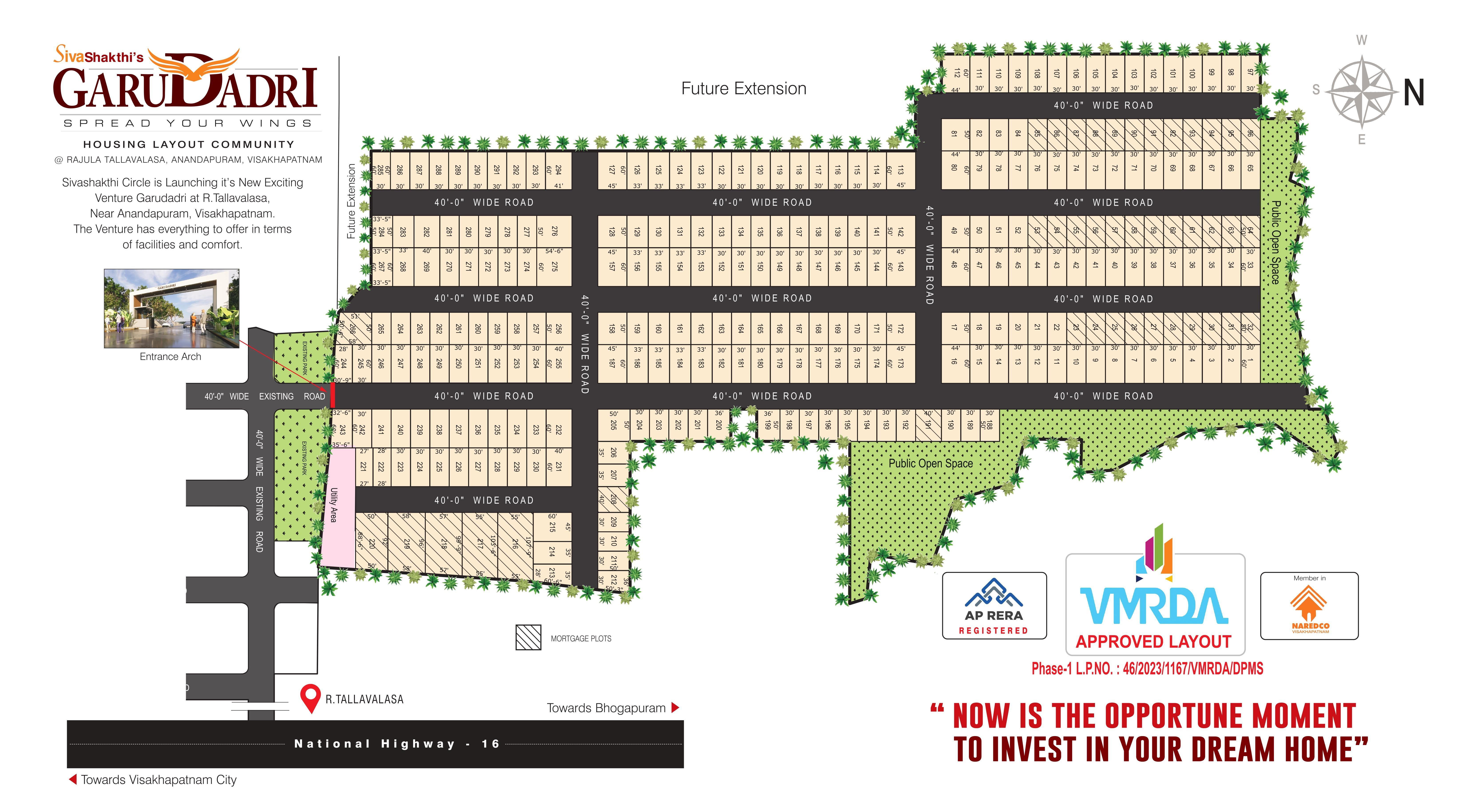 VMRDA plots for sale in Anandapuram,  Residential plots in Anandapuram, Anandapuram highway plots
