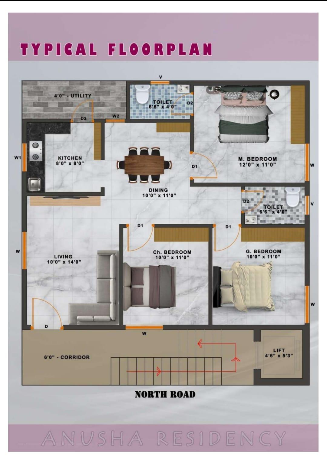 RESIDENTIAL FLATS KRISHNARAYAPURAM / Flats for sale in Vepagunta Sujatha Nagar