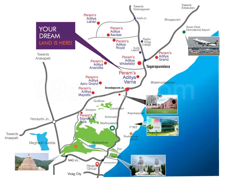 Plots in Sanghivalasa, Peram Aditya Varna plots for sale ,Plots for sale Sanghivalasa