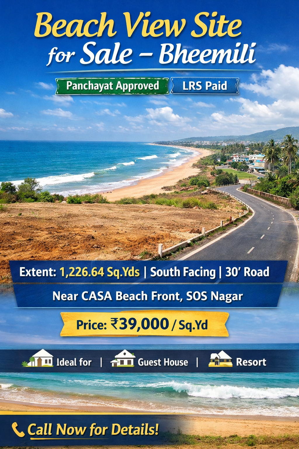 Beach View Residential Site for Sale – Bheemili  Residential plot for sale in Bheemili
