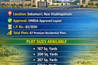 Plots for sale Dakamarri, Residential plots Dakamarri,VMRDA plots sale Dakamarri