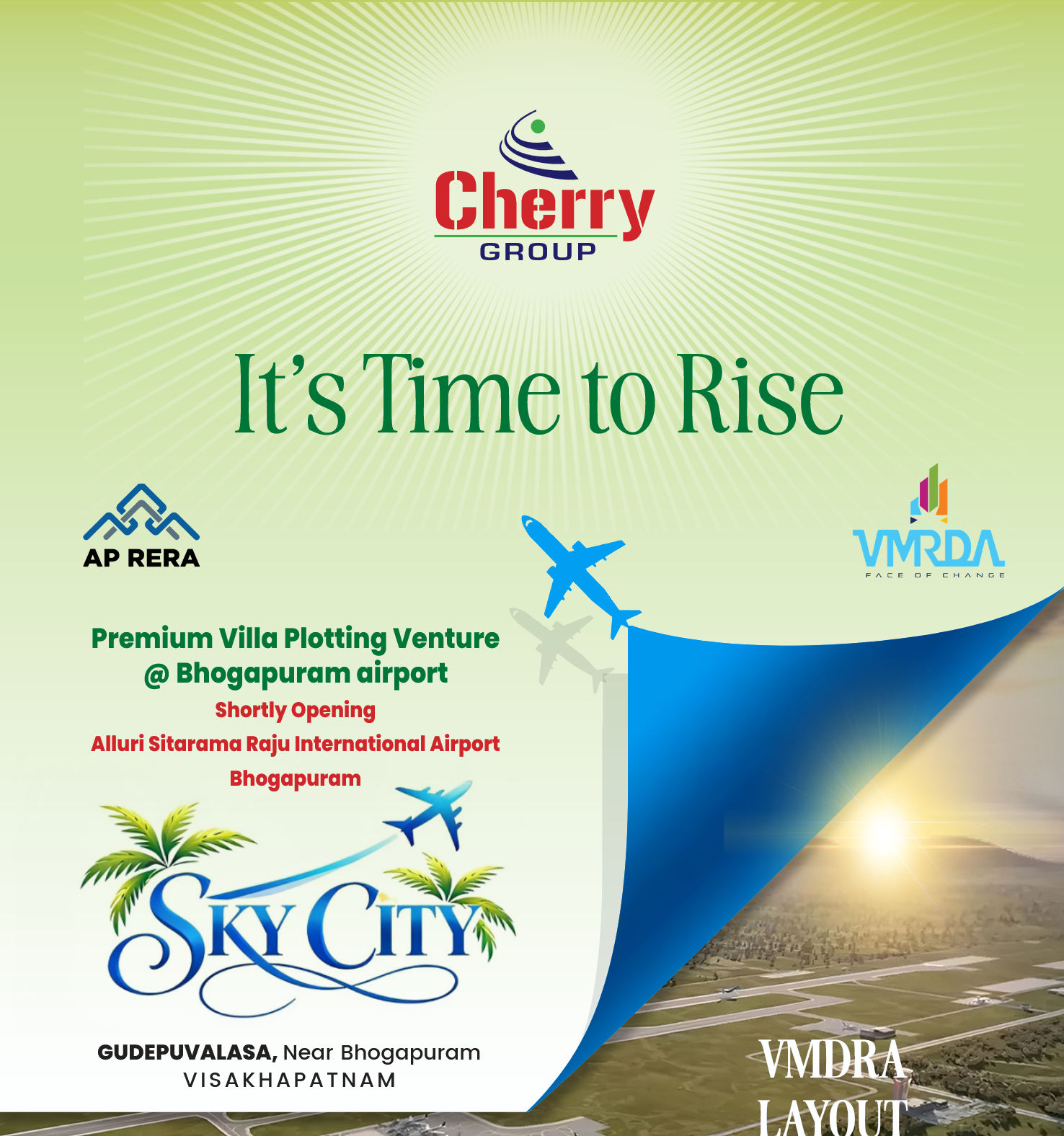SKY CITY – PREMIUM VILLA PLOTS BHOGAPURAM, PREMIUM RESIDENTIAL VILLA PLOTS BHOGAPURAM