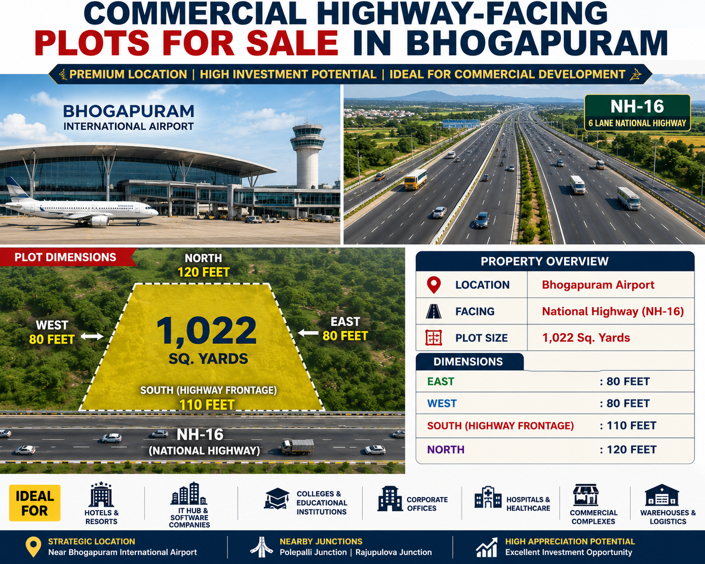 COMMERCIAL PLOTS IN BHOGAPURAM,  COMMERCIAL PROPERTIES IN BHOGAPURAM