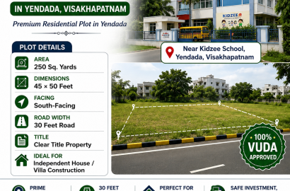 PLOTS IN YENDADA, RESIDENTIAL PLOTS FOR SALE IN YENDADA,VUDA PLOTS FOR SALE IN YENDAADA