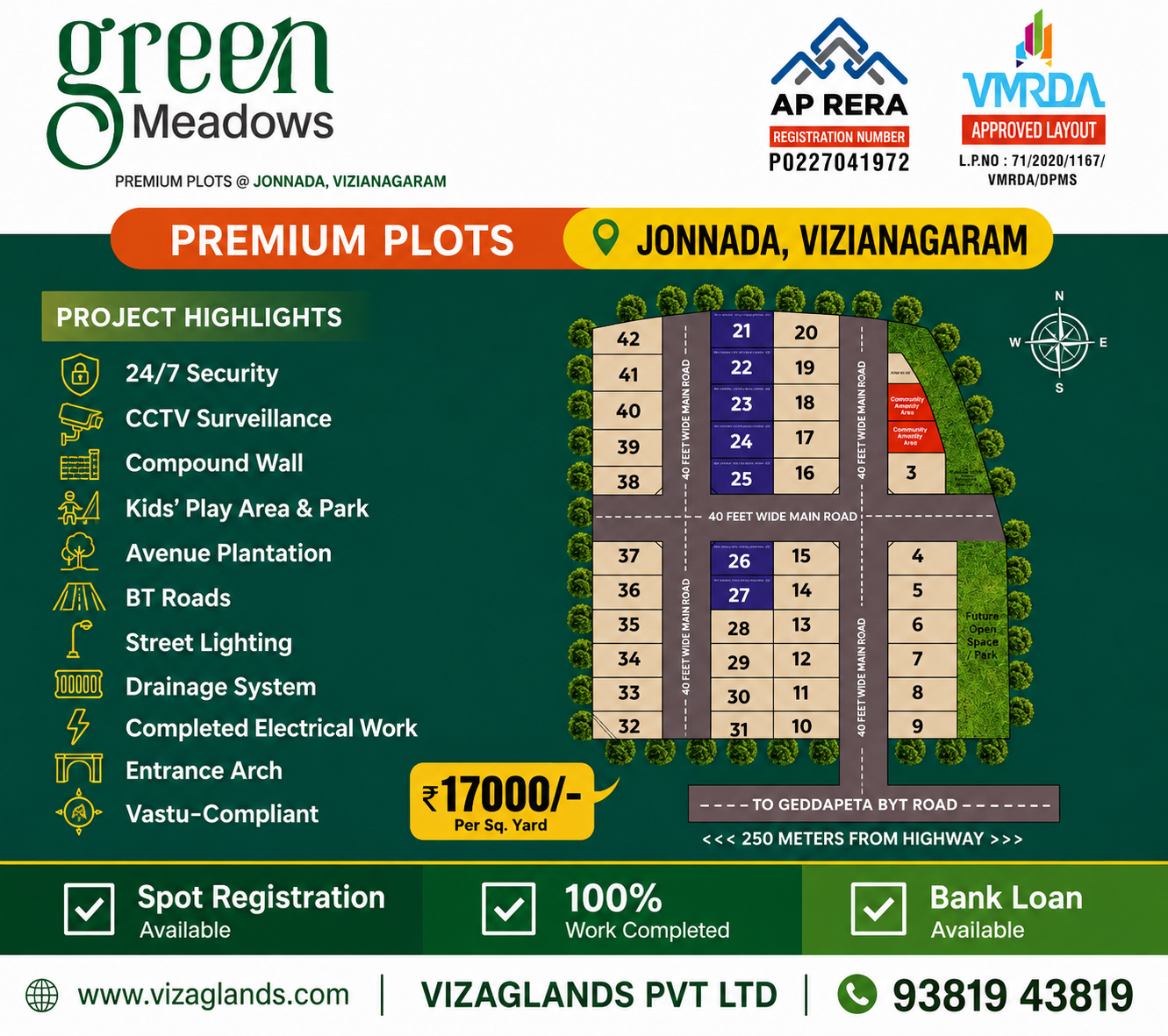 RESIDENTIAL PLOTS JONNADA, PLOTS FOR SALE IN JONNADA, PREMIUM PLOTS IN JONNADA