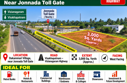 COMMERCIAL LAND FOR SALE DAKAMMARI,COMMERCIAL PROPERTY IN VIZAG, COMMERCIAL LAND IN VIZAG