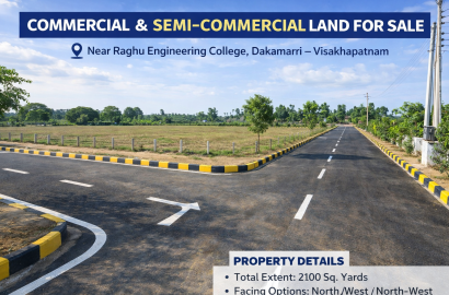 COMMERCIAL LAND FOR SALE IN DAKAMARRI • HIGHWAY FACING COMMERCIAL LAND FOR SALE DAKAMARRI VIZAG