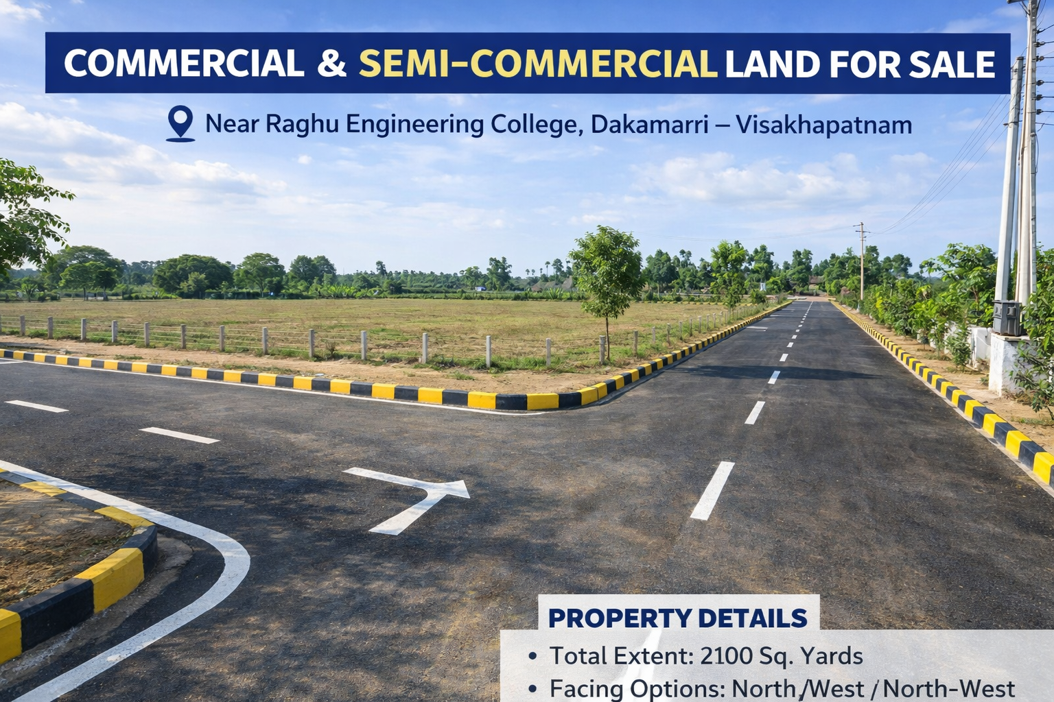 COMMERCIAL LAND FOR SALE IN DAKAMARRI • HIGHWAY FACING COMMERCIAL LAND FOR SALE DAKAMARRI VIZAG