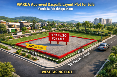 Plots In Yendada, VMRDA approved plot Yendada Visakhapatnam,Daspalla Layout plot for sale Yendada