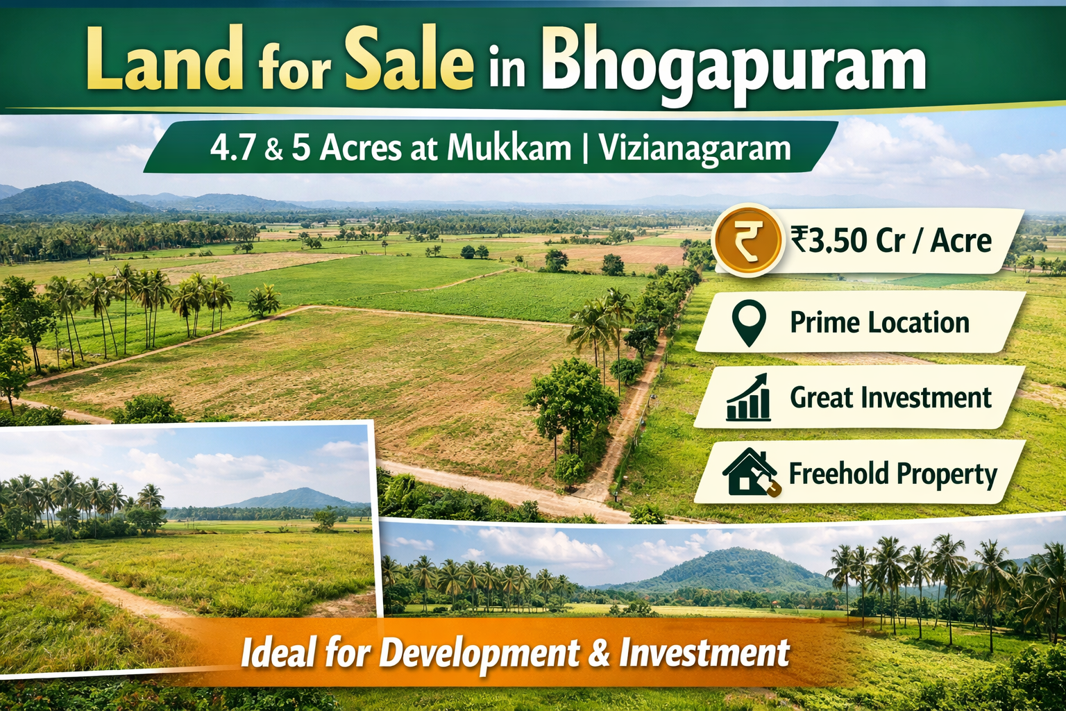 Land for Sale – Sontyam (Near Gudilova–Sontyam Road ,Land for Sale – Gidijala, Anandapuram (Visakhapatnam), Land for Sale – Denkada (Vizianagaram)