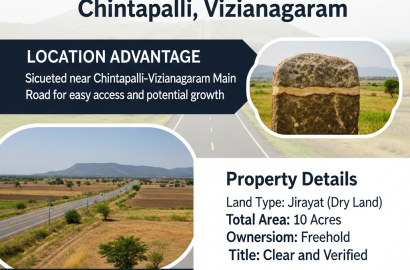 Land for Sale Vizianagaram ,10 Acres of Land for Sale—Chintapalli, Vizianagaram