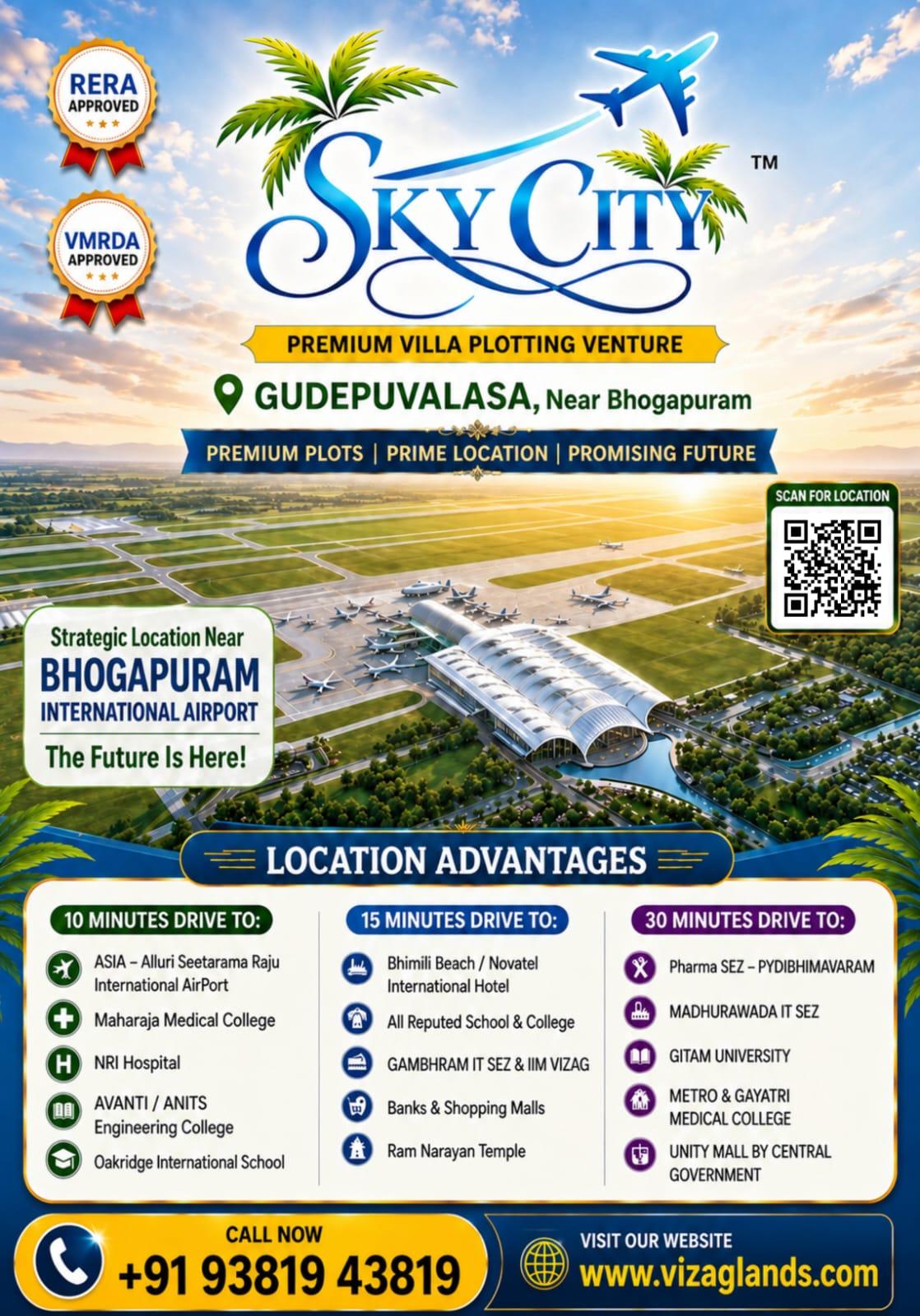 PLOTS IN BHOGAPURAM ,PREMIUM VILLA PLOTS NEAR BHOGAPURAM,