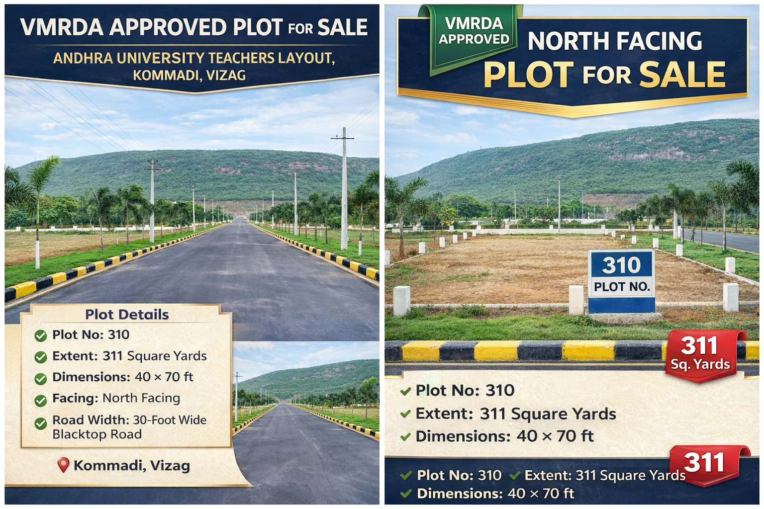 VUDA PLOTS IN KOMMADI. PLOTS IN KOMMADI, Visakhapatnam A U Teachers Layout, Kommadi, Visakhapatnam